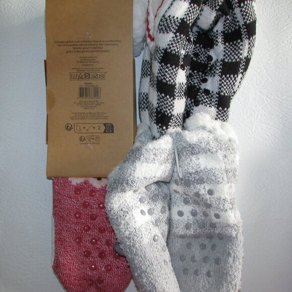 Fun and Cozy Slipper Socks - 3 Pairs - NEW - Picture 8 of 14